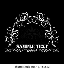 Illustration of white floral vintage background with text for design - vector