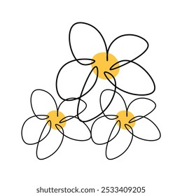 A ilustração de flores brancas
