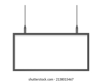 Illustration of a white hanging sign isolated on a light background. Vector ESP10.