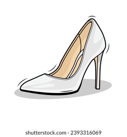 The Illustration of White High Heels