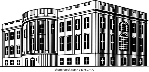 Illustration of the White House.