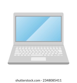 It is an illustration of a white laptop computer.