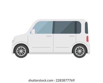 Illustration of a white light car seen from the side.