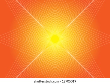 Illustration of White Line with Orange Background