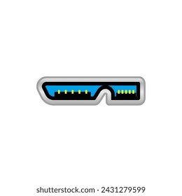 It is an illustration of the white micro USB Type-B 3.0 male_do (port).