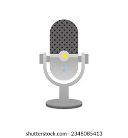 It is an illustration of a white microphone.