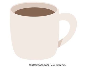 Illustration of a white mug of coffee