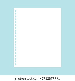 Illustration of white notebook binder paper  for school, work, office, journal.