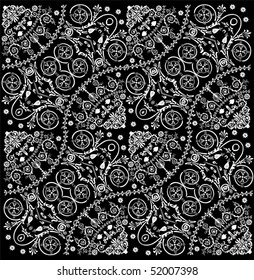 illustration with white on black background