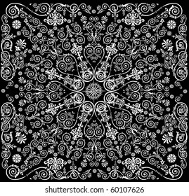 illustration with white on black background