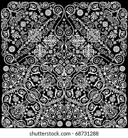 illustration with white on black background