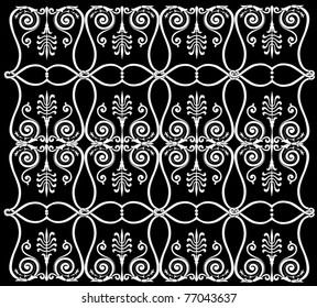 illustration with white on black background