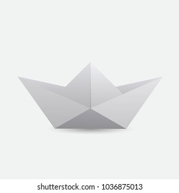 illustration of a white origami boat