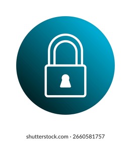 Illustration of a white padlock icon with a gradient blue background representing security measures online privacy