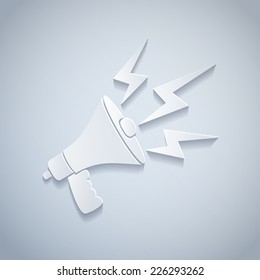 illustration of a white paper megaphone