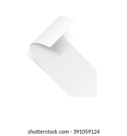 Illustration of White Paper Notepad with Bended Coner