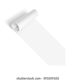 Illustration of White Paper Notepad with Scroll Coner
