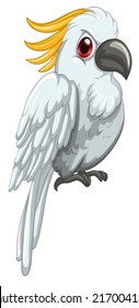 ilustración de un loro blanco 