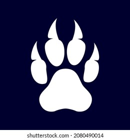 Illustration of White Paw Print on Black Background