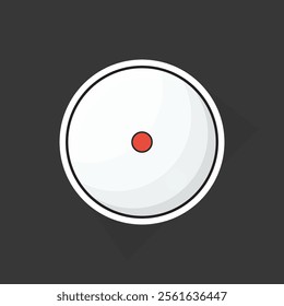 Illustration of White Pool Ball in Flat Design