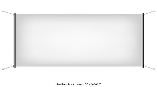 Illustration of White Promotional Canvas Banner isolated on a white background
