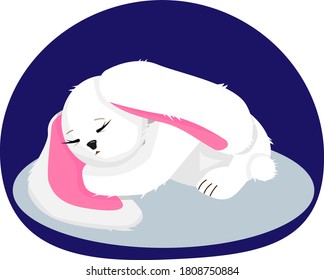 illustration of a white rabbit