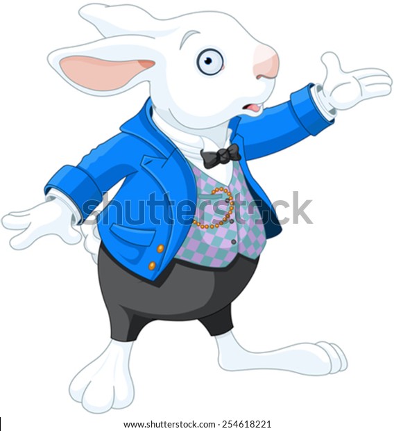 Illustration White Rabbit Stock Vector (Royalty Free) 254618221