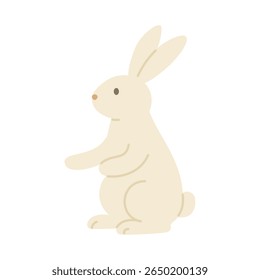 Ilustração de um coelho branco estendendo suas patas dianteiras

