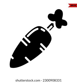illustration of white radish glyph icon 