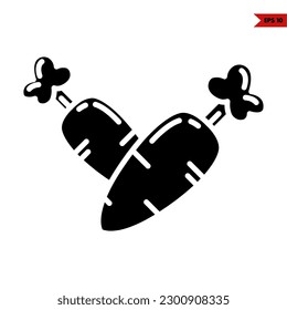 illustration of white radish glyph icon 