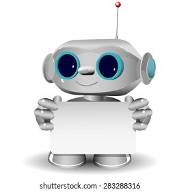 Illustration a white robot and white background