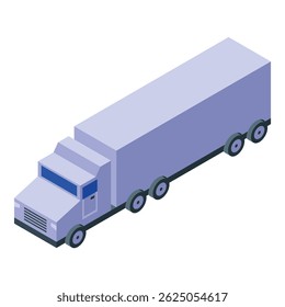 Ilustração de um caminhão semirreboque branco que transporta mercadorias sobre fundo branco