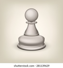 illustration of white single pawn on grey background