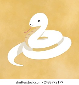 Illustration of white snake, Vector illustration
