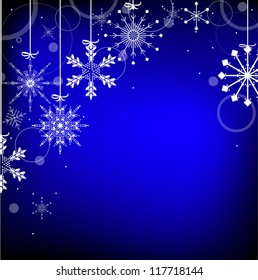 ilustración con patrón de copo de nieve blanco en fondo azul