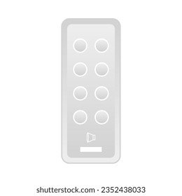 It is an illustration of a white sound barl remote control.