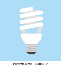 illustration of white spiral modern bulb
