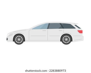 Illustration of a white station wagon seen from the side.