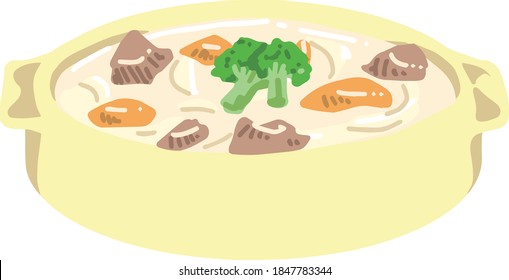 the illustration of white stew