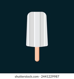 Illustration of a white stick ice cream, vanilla picole. Ideal for catalogs, informational and institutional material