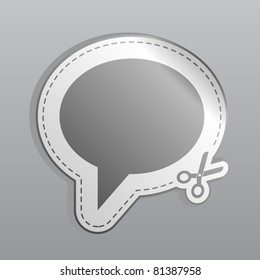 Illustration of white sticker bubble chat icon