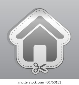 Illustration Of White Sticker Home Icon