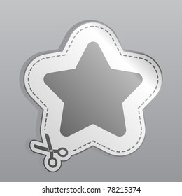 Illustration of white sticker star icon