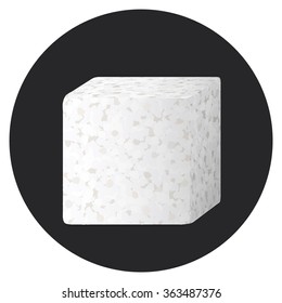 Illustration Of White Sugar Cube. Vector Icon.