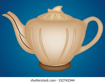 illustration white teapot