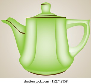 illustration white teapot