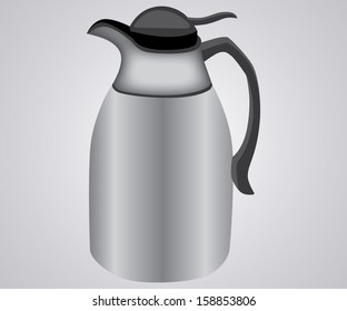 illustration white teapot 