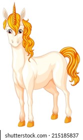 Illustration of a white unicorn