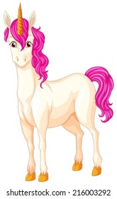 Illustration of a white unicorn