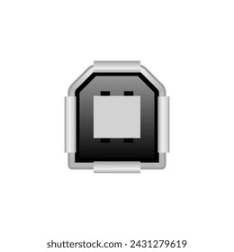 Es ist eine Abbildung des weißen USB Typ-B 2.0 Buchse_Kleid (Port).